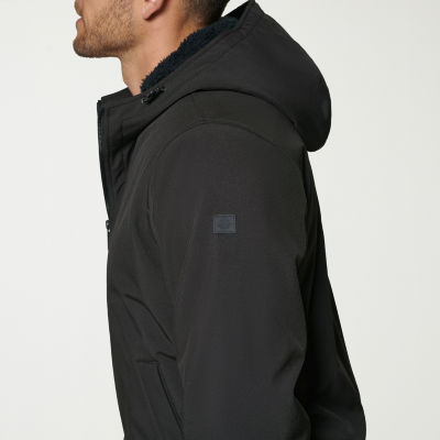 Dockers Mens Water Resistant Wind Hooded Midweight Softshell Jacket