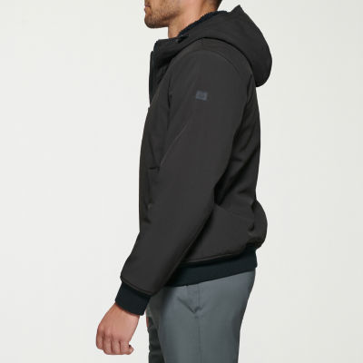 Dockers Mens Water Resistant Wind Hooded Midweight Softshell Jacket