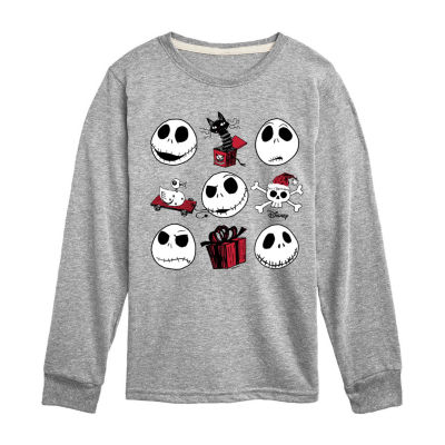 Little & Big Boys Crew Neck Long Sleeve Nightmare Before Christmas Graphic T-Shirt