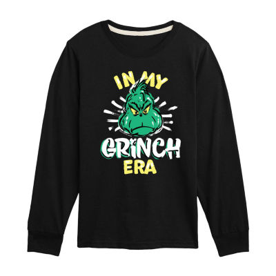 Little & Big Boys Crew Neck Long Sleeve Grinch Graphic T-Shirt