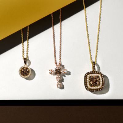 Le Vian® Pendant featuring 1/3 cts. Chocolate Diamonds®  1/6 cts. Nude Diamonds™  set in 14K Honey Gold™