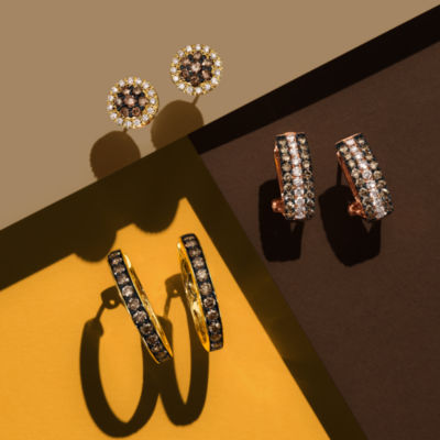 Le Vian® Earrings featuring 1/2 cts. Chocolate Diamonds®  1/5 cts. Nude Diamonds™  set in 14K Honey Gold™