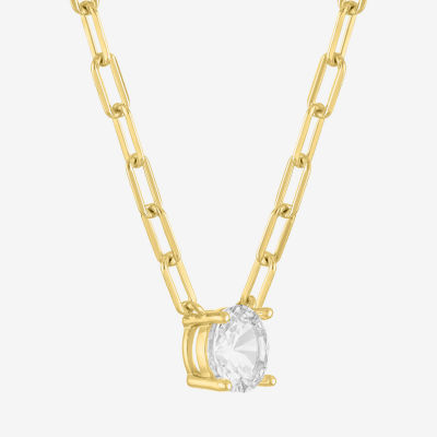 Yes, Please! Womens Lab Created White Sapphire Sterling Silver Pendant