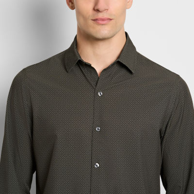 Van Heusen All Way Stretch Performance Mens Long Sleeve Slim Fit Button-Down Shirt