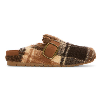 Pop Theah Fuzzy Womens Round Closed Toe Clogs