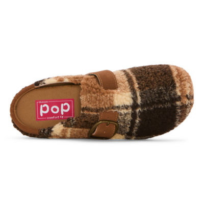 Pop Theah Fuzzy Womens Round Closed Toe Clogs