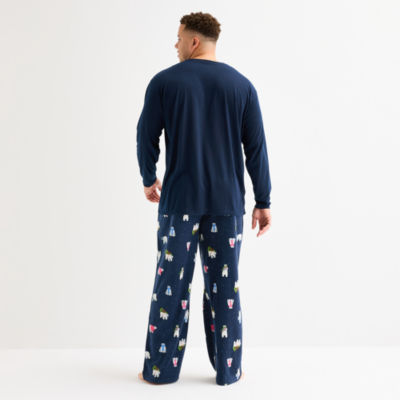 North Pole Trading Co. Polar Bear Mens Crew Neck Long Sleeve 2-pc. Matching Family Big Pajama Sets