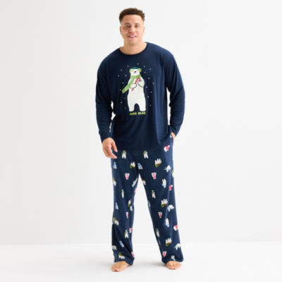 North Pole Trading Co. Polar Bear Mens Crew Neck Long Sleeve 2-pc. Matching Family Big Pajama Sets