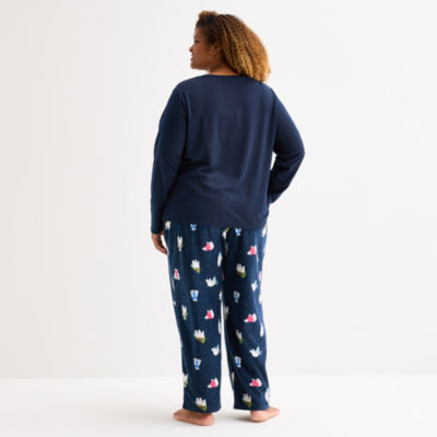 North Pole Trading Co. Polar Bear Womens Crew Neck Long Sleeve 2-pc. Matching Family Plus Pajama Sets