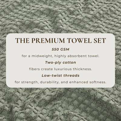 Linery Cotton Quick-Dry Textured Bath Towels 4-pc. Quick Dry Diamond Bath Towel