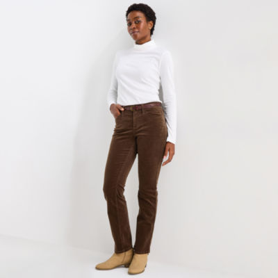 St. John's Bay Womens Mid Rise Straight Corduroy Pant
