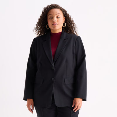 Worthington Womens Plus Regular Fit Blazer