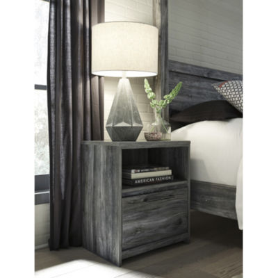 Signature Design by Ashley Baystorm 1-Drawer Nightstand in Dark Gray