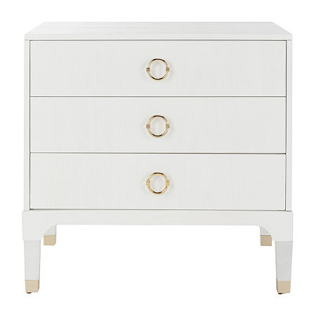 Lorna 3-Drawer Nightstand, One Size, White
