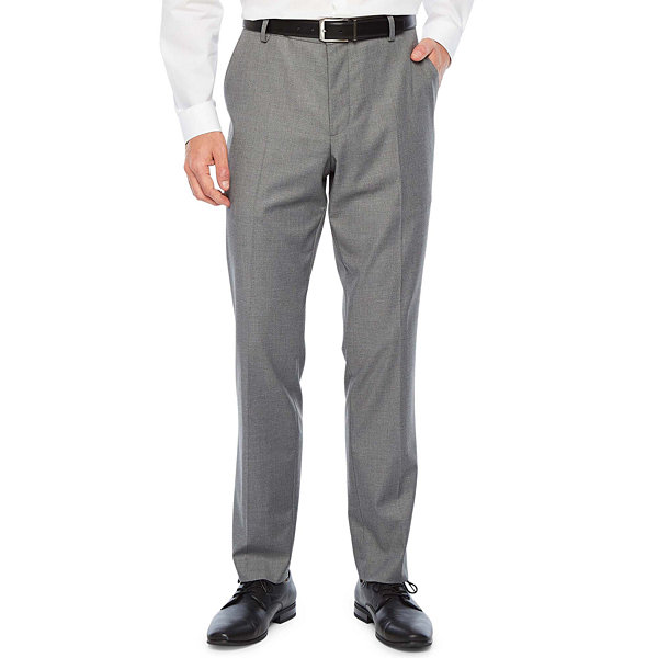JF J.Ferrar Ultra Comfort Medium Gray Super Slim Fit Stretch Suit Pants