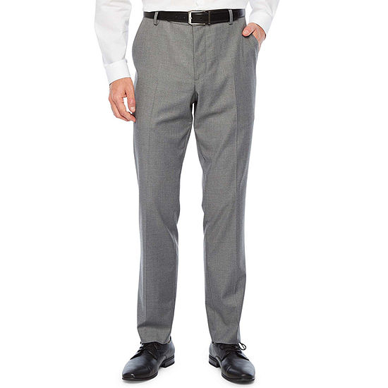 J. Ferrar Ultra Comfort Medium Gray Super Slim Fit Stretch Suit Pants ...
