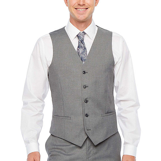 J.Ferrar Ultra Comfort Stretch Slim Fit Suit Vest, Color: Medium Gray ...