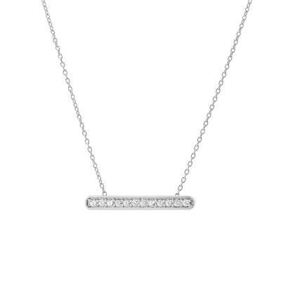 241 "Wear It Both Ways" Womens Lab Created White Sapphire Sterling Silver Pendant Necklace