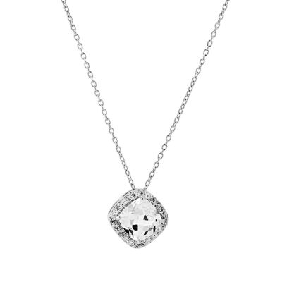 241 "Wear It Both Ways" Womens Lab Created White Sapphire Sterling Silver Pendant Necklace