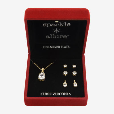 Sparkle Allure Light Up Box 4-pc. Cubic Zirconia 14K Gold Over Brass Jewelry Set