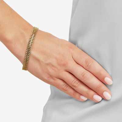 14K Gold 7 Inch Solid Curb Chain Bracelet - JCPenney