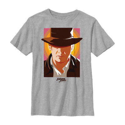 Disney Collection Little & Big Boys Indiana Jones Crew Neck Short Sleeve Graphic T-Shirt