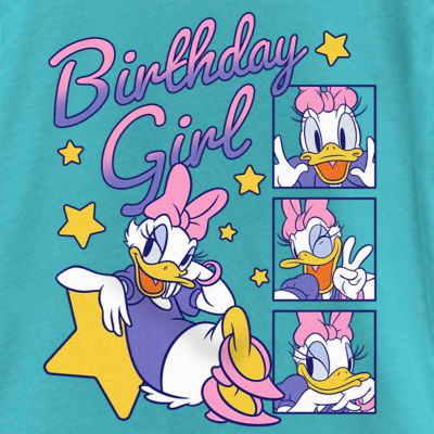 Disney Collection Little & Big Girls Crew Neck Short Sleeve Daisy Duck Graphic T-Shirt