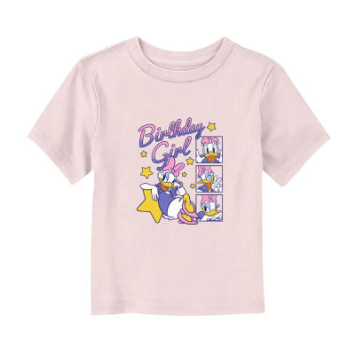 Disney Collection Toddler Girls Crew Neck Short Sleeve Mickey and Friends Daisy Duck Graphic T-Shirt