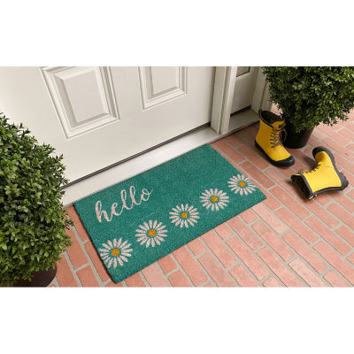 Calloway Mills Daisy Hello Outdoor Rectangular Doormat