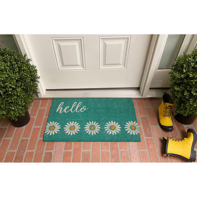 Calloway Mills Daisy Hello Outdoor Rectangular Doormat