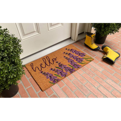Calloway Mills Lavender Hello Outdoor Rectangular Doormat