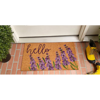 Calloway Mills Lavender Hello Outdoor Rectangular Doormat