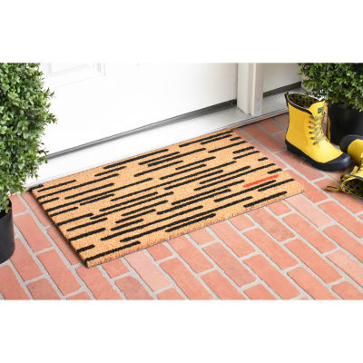 Calloway Mills Black And Red Outdoor Rectangular Doormats