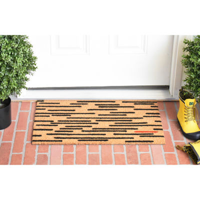 Calloway Mills Black And Red Outdoor Rectangular Doormat