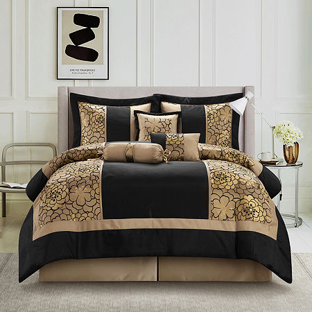 Stratford Park Emery Midweight Complete Bedding Set, One Size, Black