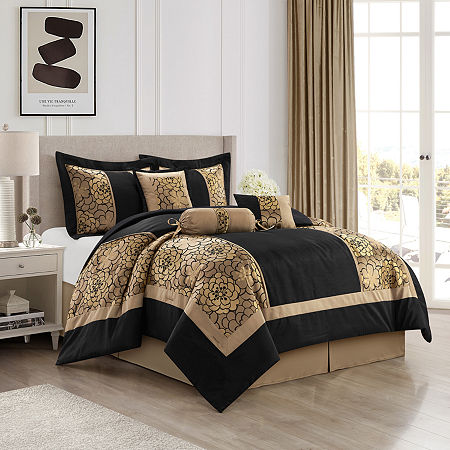 Stratford Park Emery Midweight Complete Bedding Set, One Size, Black