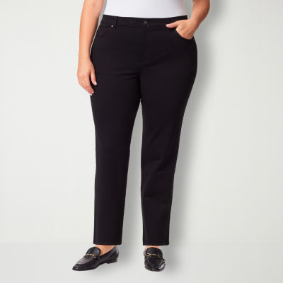 Gloria Vanderbilt Women's Avery Ponte Slim Pull on Pant, Heather Grey, 4 at   Women's Clothing store