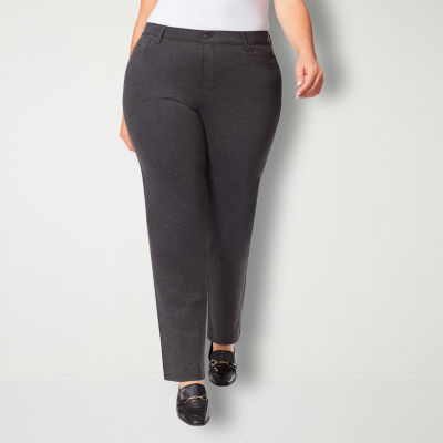 Plus Size High Rise Straight Leg Trouser Pants