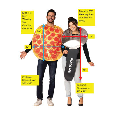 Unisex Adult Pepperoni Pizza & Pizza Cutter Couples Costume