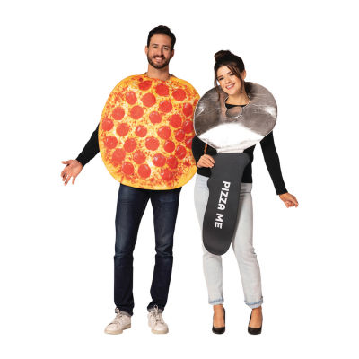 Unisex Adult Pepperoni Pizza & Pizza Cutter Couples Costume