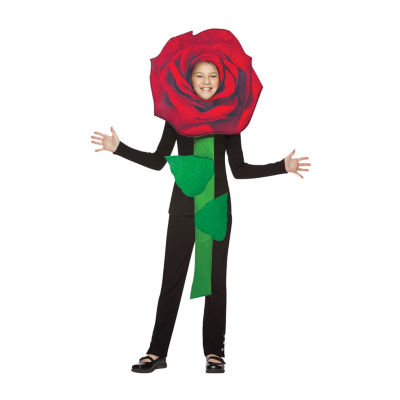 Kids Red Rose Flower Costume