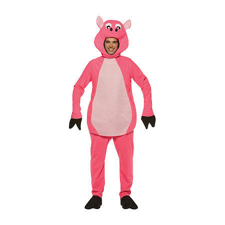 Unisex Adult Pig Costume, Large, Pink