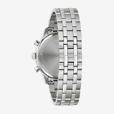 Bulova Classic Sutton Mens Chronograph Silver Tone Stainless Steel Bracelet Watch 96b404