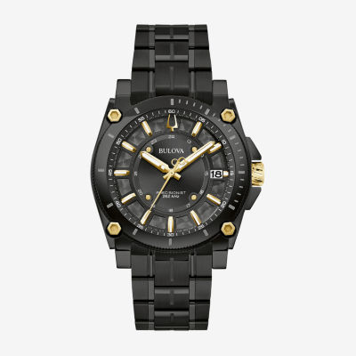 Bulova Luxury  Icon Mens Black Stainless Steel Bracelet Watch 98b408