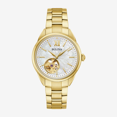 Bulova Classic Sutton Unisex Adult Automatic Gold Tone Stainless Steel Bracelet Watch 97l172