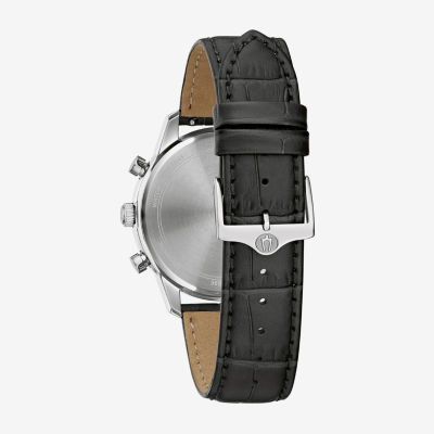 Bulova Classic Sutton Mens Chronograph Black Leather Strap Watch 96b403