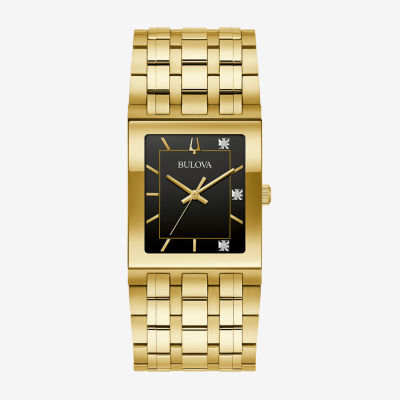 Bulova Modern Marc Anthony Mens Diamond Accent Gold Tone Stainless Steel Bracelet Watch 97d132