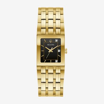 Bulova Modern Marc Anthony Womens Diamond Accent Gold Tone Stainless Steel Bracelet Watch 97p167