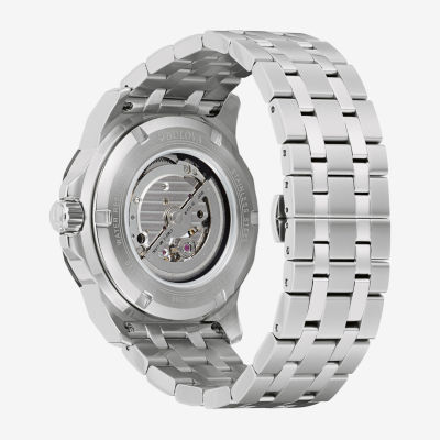 Bulova Modern Marc Anthony Mens Automatic Diamond Accent Silver Tone Stainless Steel Bracelet Watch 98d184
