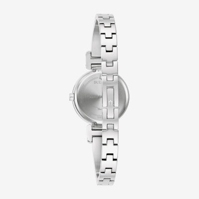 Bulova Modern Marc Anthony Womens Diamond Accent Silver Tone Stainless Steel Bangle Watch 96p241